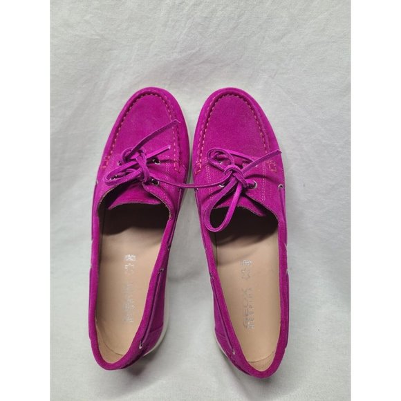 Geox Respira Mauve Purple Suede Leather Moc Toe Slip On Shoes EU 38.5 US 8.5 - Picture 11 of 14